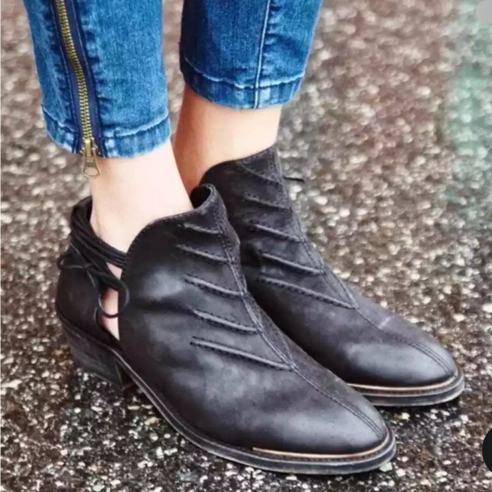 Free people southern cross black booties